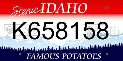 K658158 Idaho License Plate