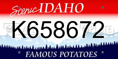 K658672 Idaho License Plate