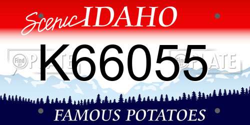 K66055 Idaho License Plate