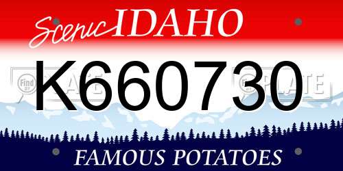 K660730 Idaho License Plate