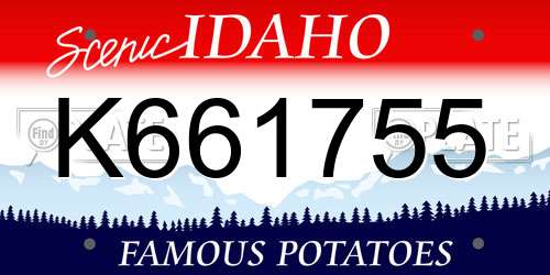 K661755 Idaho License Plate