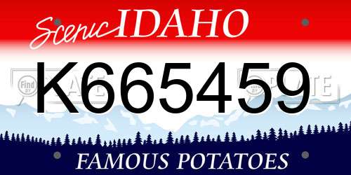 K665459 Idaho License Plate