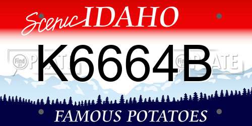 K6664B Idaho License Plate