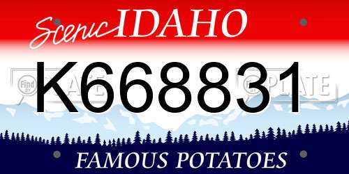 K668831 Idaho License Plate
