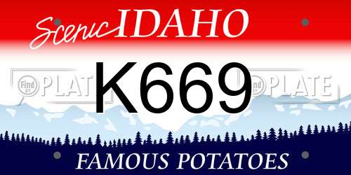 K669 Idaho License Plate