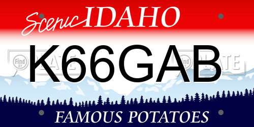 K66GAB Idaho License Plate