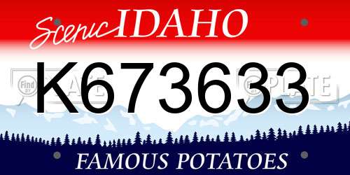 K673633 Idaho License Plate