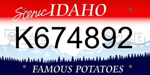 K674892 Idaho License Plate