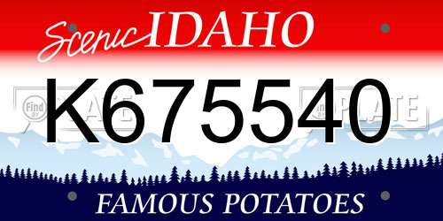 K675540 Idaho License Plate