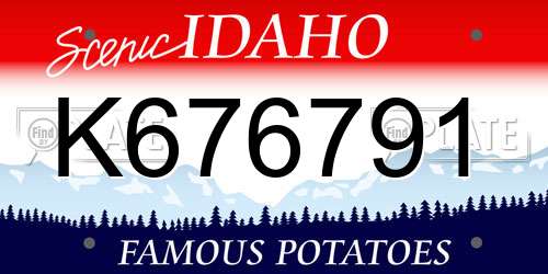 K676791 Idaho License Plate