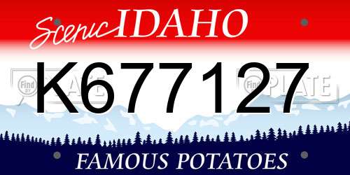 K677127 Idaho License Plate