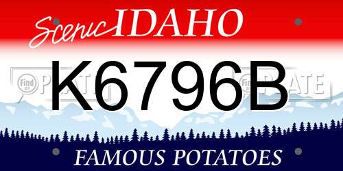 K6796B Idaho License Plate