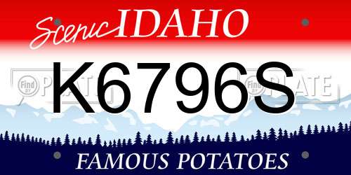 K6796S Idaho License Plate