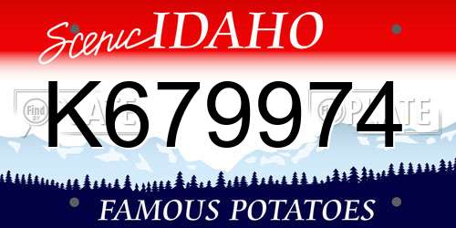 K679974 Idaho License Plate