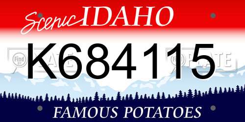 K684115 Idaho License Plate