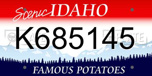 K685145 Idaho License Plate