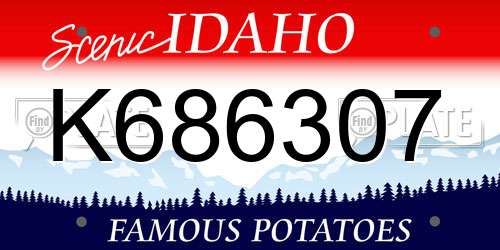 K686307 Idaho License Plate