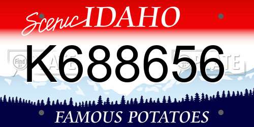 K688656 Idaho License Plate