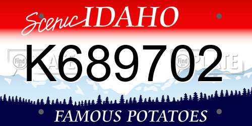 K689702 Idaho License Plate