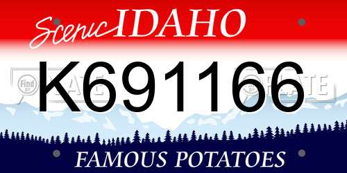 K691166 Idaho License Plate