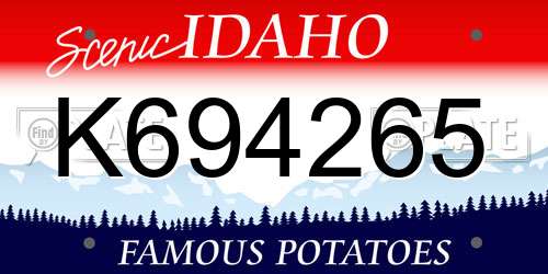 K694265 Idaho License Plate