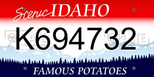 K694732 Idaho License Plate