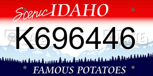 K696446 Idaho License Plate