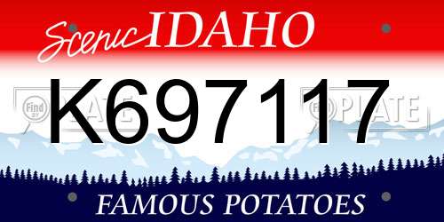 K697117 Idaho License Plate