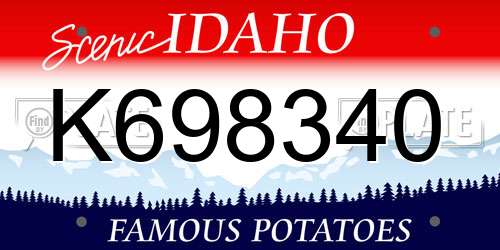 K698340 Idaho License Plate