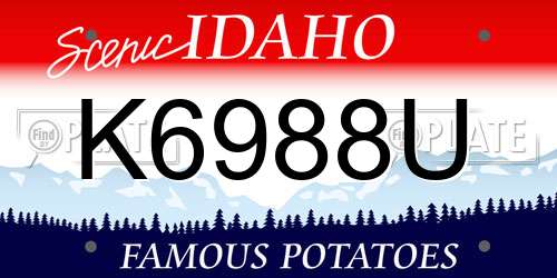 K6988U Idaho License Plate