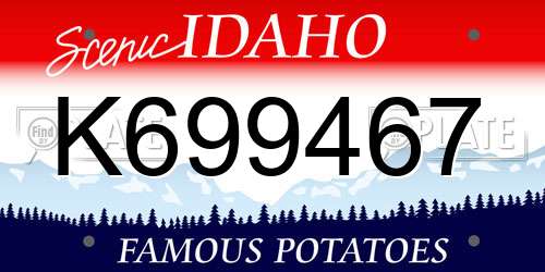 K699467 Idaho License Plate