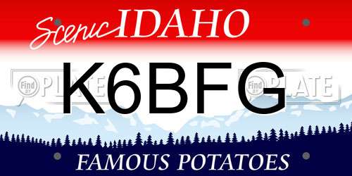 K6BFG Idaho License Plate