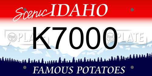 K7000 Idaho License Plate