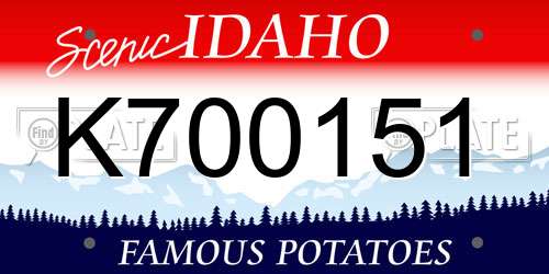K700151 Idaho License Plate