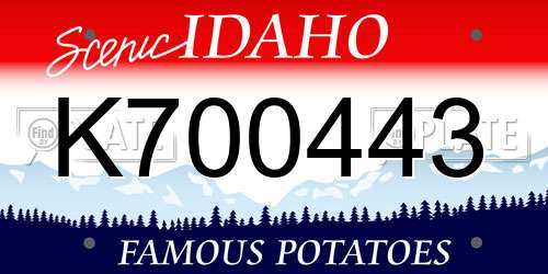 K700443 Idaho License Plate