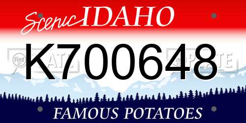 K700648 Idaho License Plate