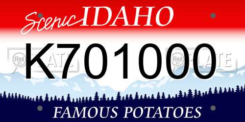 K701000 Idaho License Plate