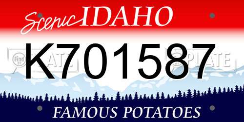 K701587 Idaho License Plate