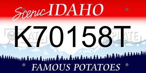 K70158T Idaho License Plate