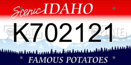 K702121 Idaho License Plate