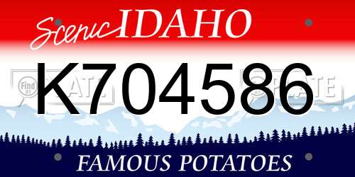 K704586 Idaho License Plate