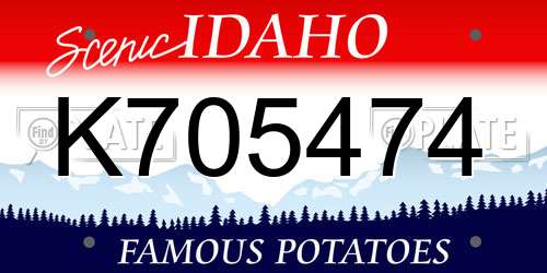 K705474 Idaho License Plate