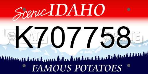 K707758 Idaho License Plate