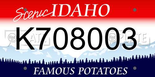 K708003 Idaho License Plate