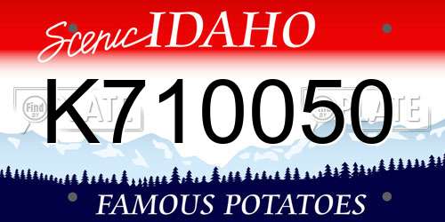 K710050 Idaho License Plate