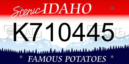 K710445 Idaho License Plate