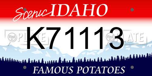 K71113 Idaho License Plate