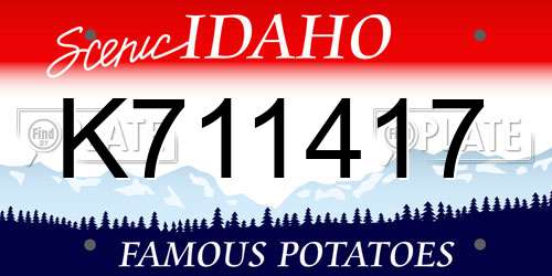 K711417 Idaho License Plate