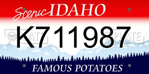 K711987 Idaho License Plate