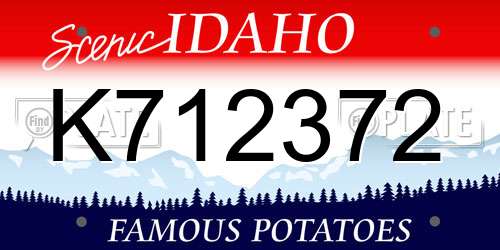K712372 Idaho License Plate